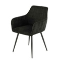 CHAISE AVEC ACCOUDOIR 14721NO -VELOUR CÔTELÉ NOIR-COLORADO