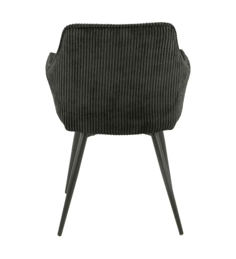 CHAISE AVEC ACCOUDOIR 14721NO -VELOUR CÔTELÉ NOIR-COLORADO
