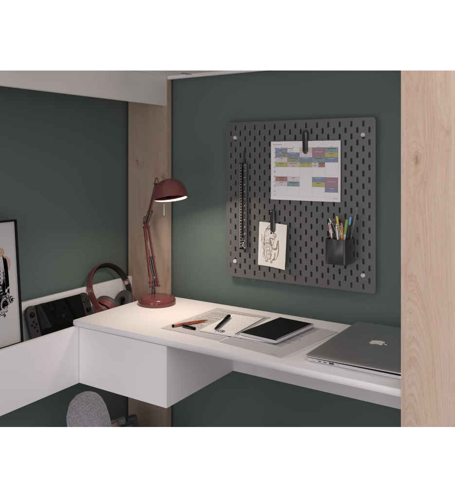 LIT SURELEVE-90*200CM-2400LSUR-JACKSON OAK/WHITE-SHELTER