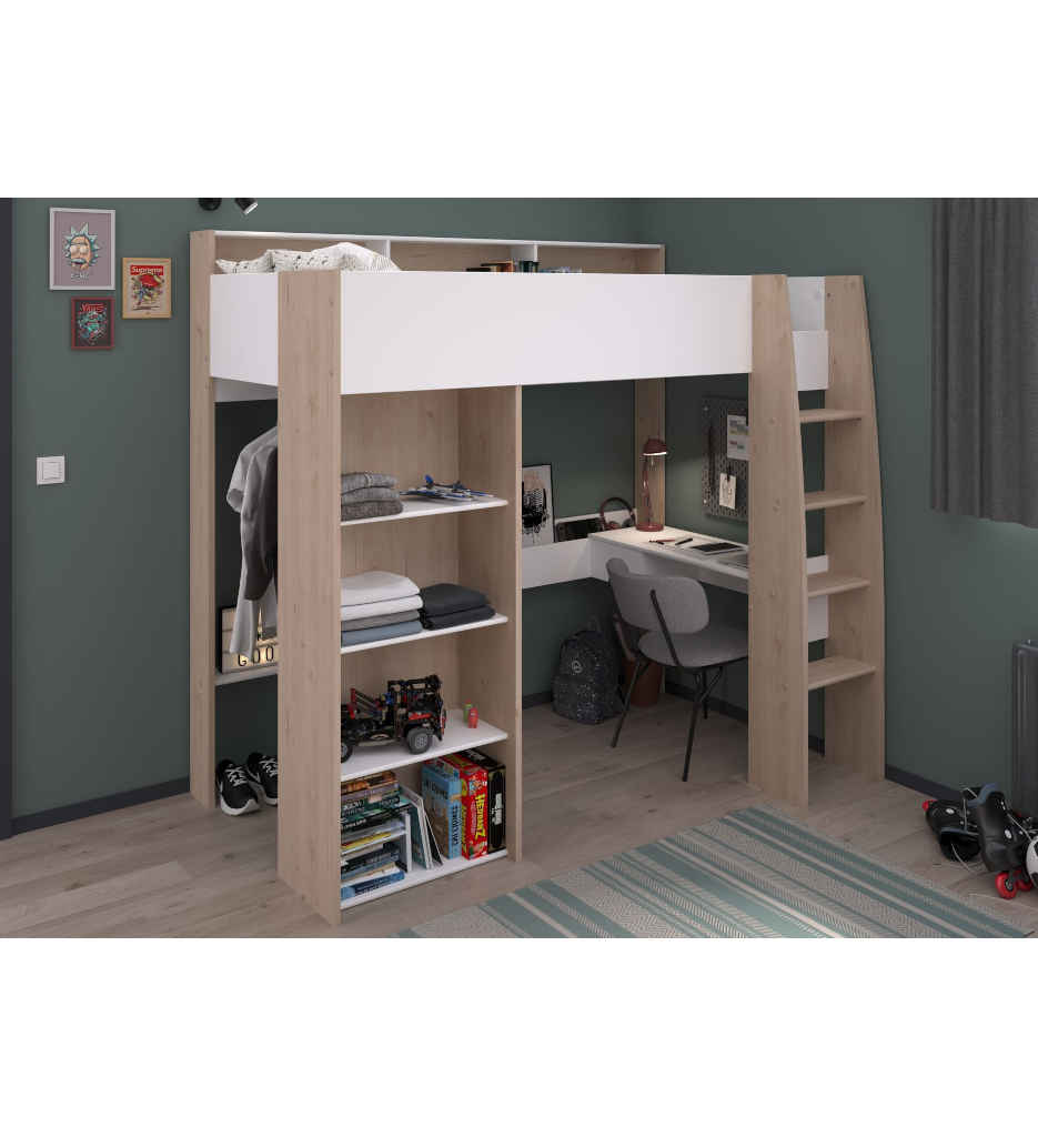 LIT SURELEVE-90*200CM-2400LSUR-JACKSON OAK/WHITE-SHELTER