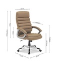 #CHAISE DE BUREAU 'KENNEDY' PU TAUPE 9735-4
