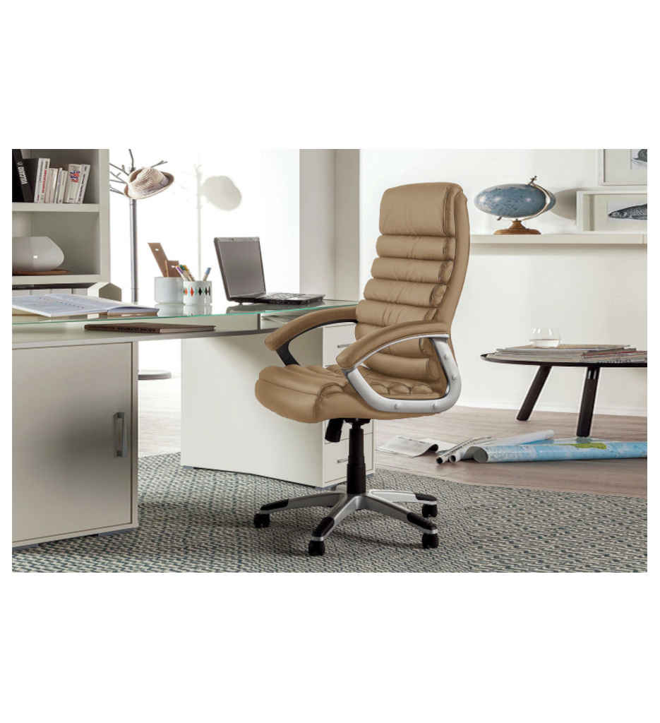 #CHAISE DE BUREAU 'KENNEDY' PU TAUPE 9735-4