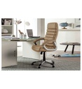 #CHAISE DE BUREAU 'KENNEDY' PU TAUPE 9735-4