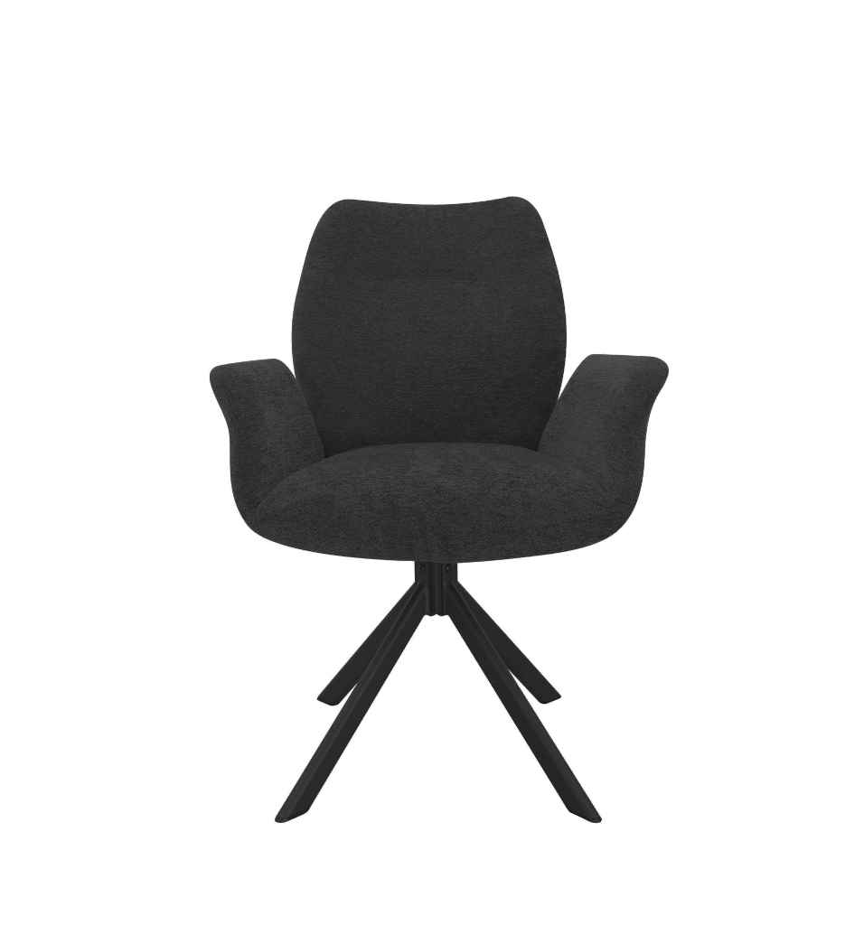 FAUTEUIL PIVOTANT-180°-TISSU ANTHRACITE-52952GA -PETER
