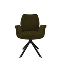 FAUTEUIL PIVOTANT-180°-TISSU VERT-52952VE -PETER
