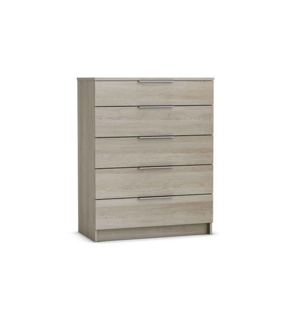 Commode 5 tiroirs SPACE coloris chêne shannon 360280