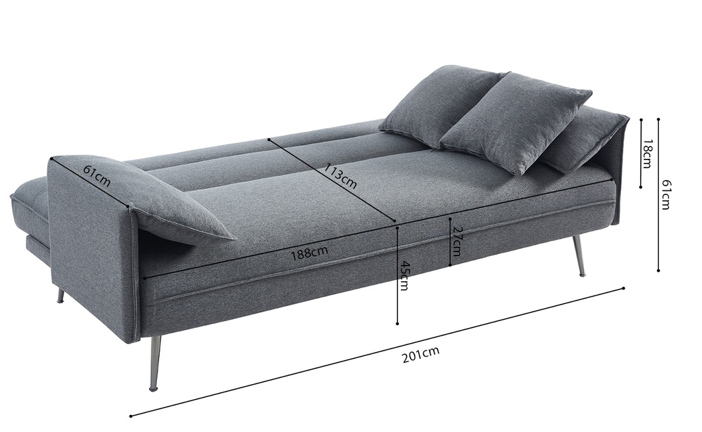 CANAPE-LIT GRIS-REF. 1050-3-SIVAS