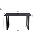 TABLE HAUTE 160/H 93 CM-PLATEAU COLORIS BRUN FONCE-51646-3-ALEXANDER
