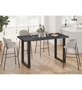 TABLE HAUTE 160/H 93 CM-PLATEAU COLORIS BRUN FONCE-51646-3-ALEXANDER