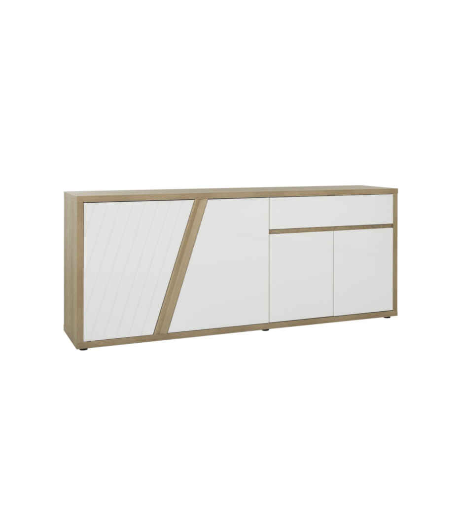 BAHUT AVEC 4 PORTES ET 1 TIROIR COLORIS CHENE SILVA REF J2Y-514-EPURA