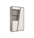 RANGEMENT AVEC 1 PORTE +1 PORTE VITRÉE COLORIS CHENE SILVA REF J2Y-250-EPURA