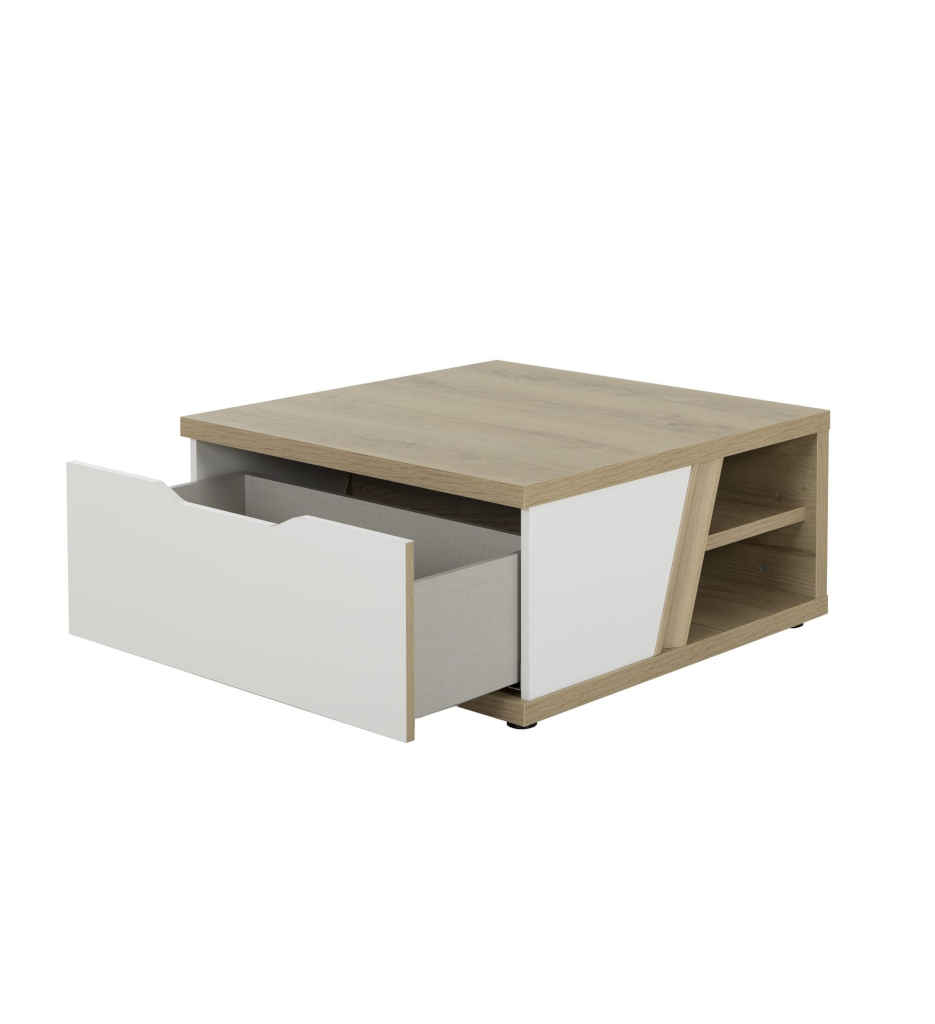 TABLE BASSE MODELE AVEC TIROIR COLORIS CHENE SILVA REF J2Y-087-EPURA