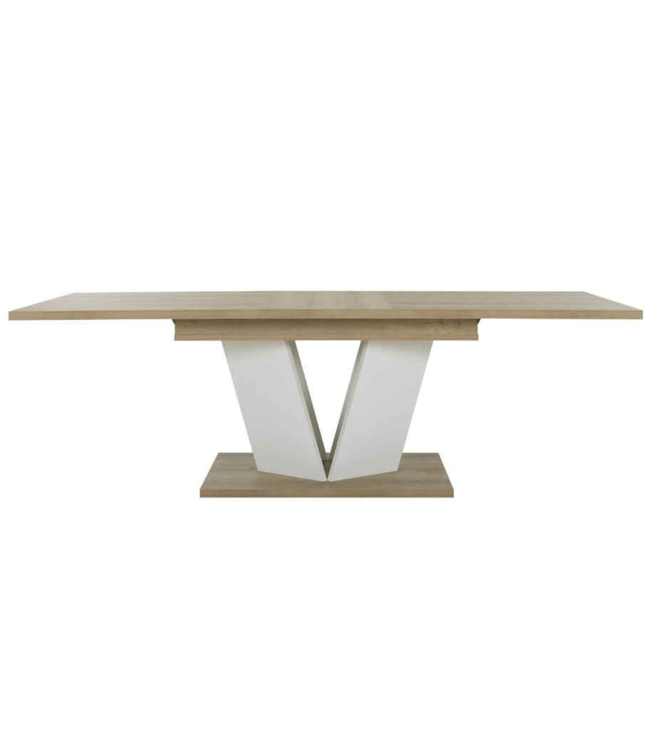 TABLE RECTANGULAIRE AVEC 1 ALLONGE L 190/235CM COLORIS CHENE SILVA REF J2Y-090 -EPURA