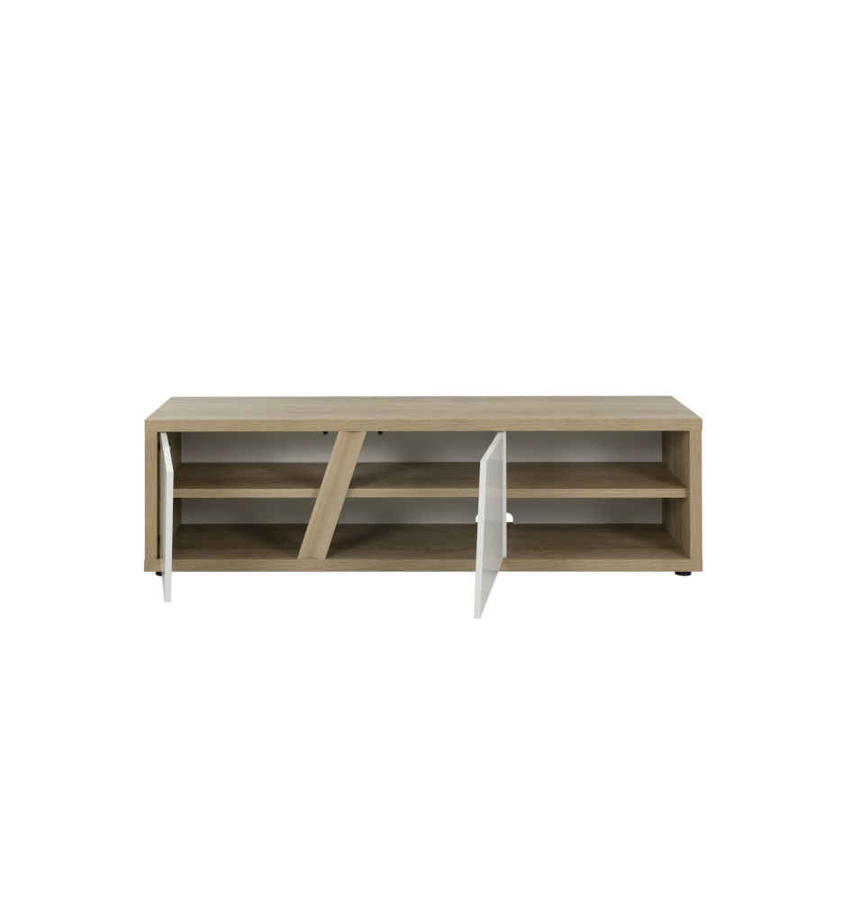 MEUBLE TV -AVEC 2 PORTES 162 CM COLORIS CHENE SILVA REF J2Y-332-EPURA
