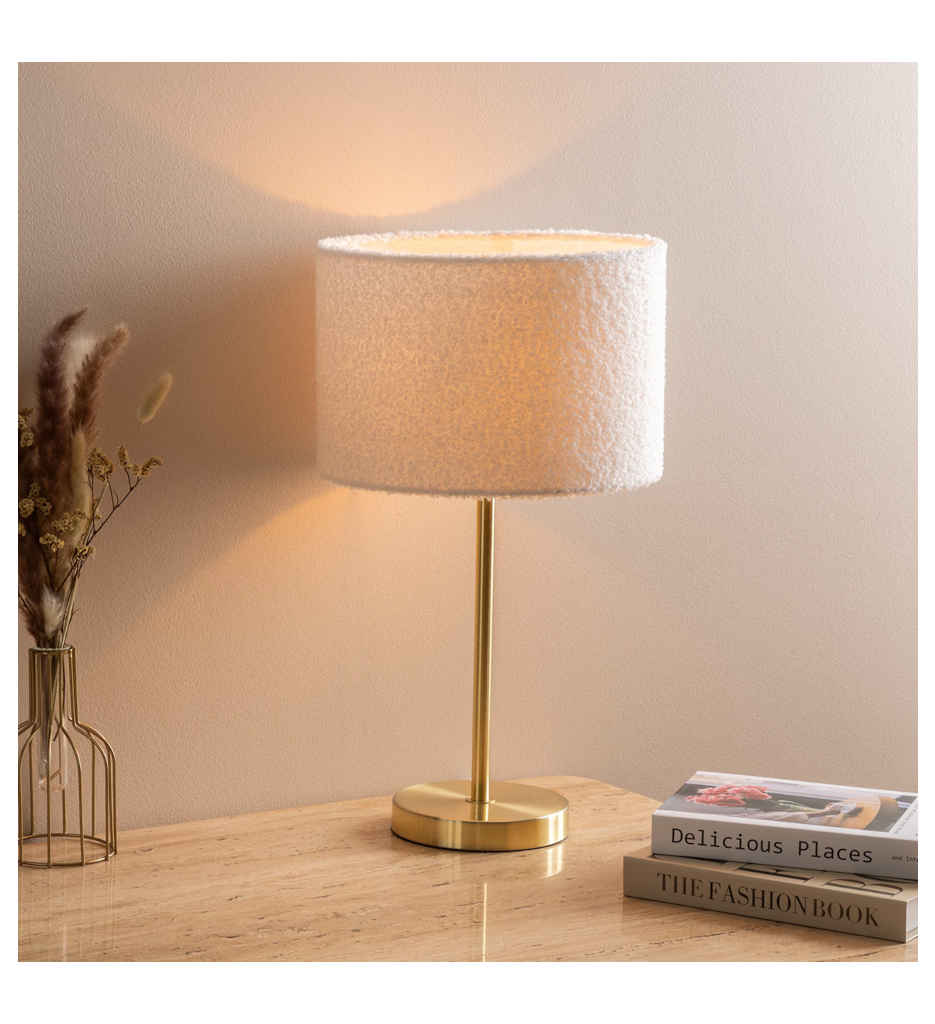 Lampe droite Tina haut 49 cm bouclette or 202673