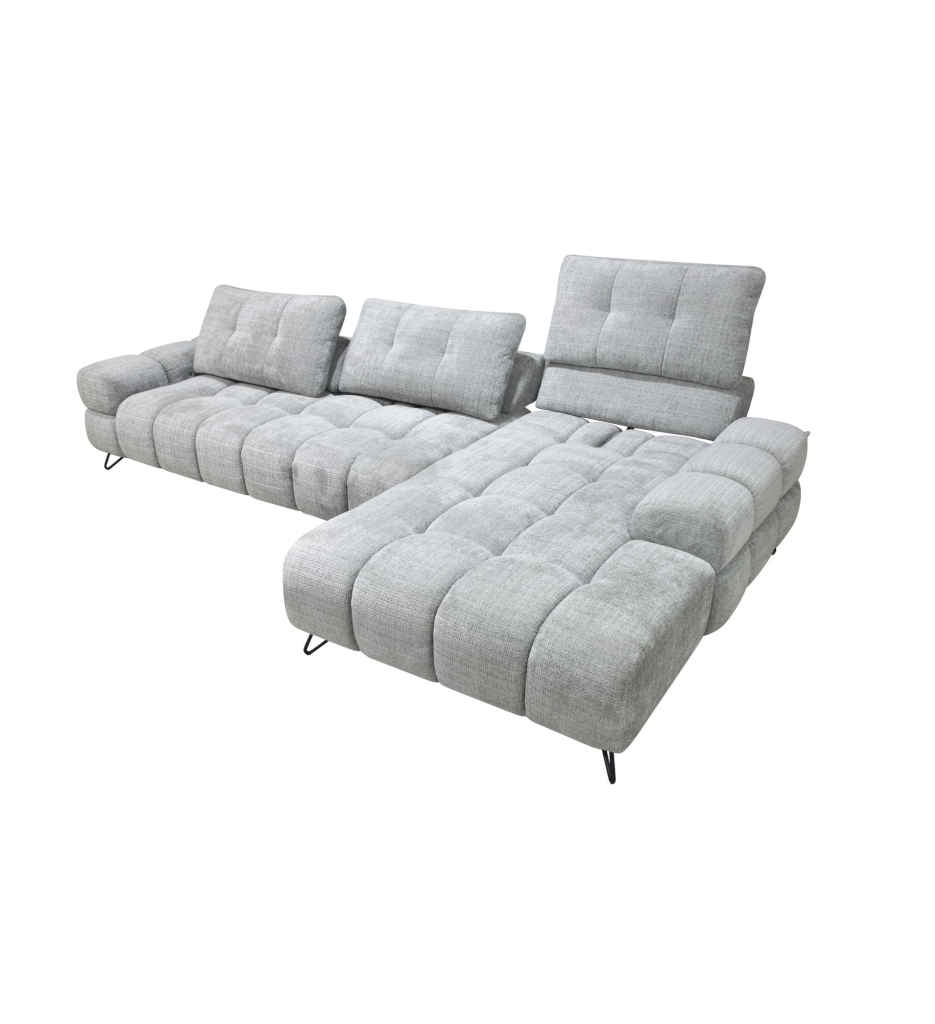 #ANGLE DROIT , (2 DOSSIER AVANCE/RECULE ELECT-3 TÊTIÈRES LIFTUP) MERDIENNE MANUEL- 2,5L+1,5TR-TISSU MS350-19B-LIGHT GREY-1886-LIFTUP