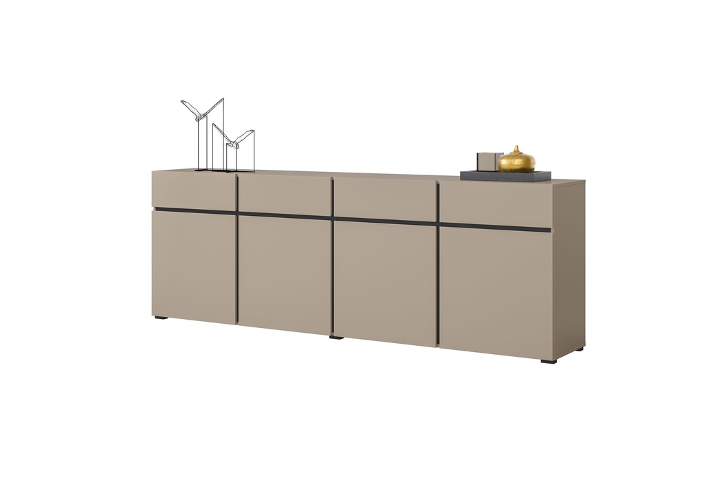 BAHUT 4 PORTES/4 TIROIRS -225 CM-24CWMY25-CONGO/CONGO BLACK-CROSS