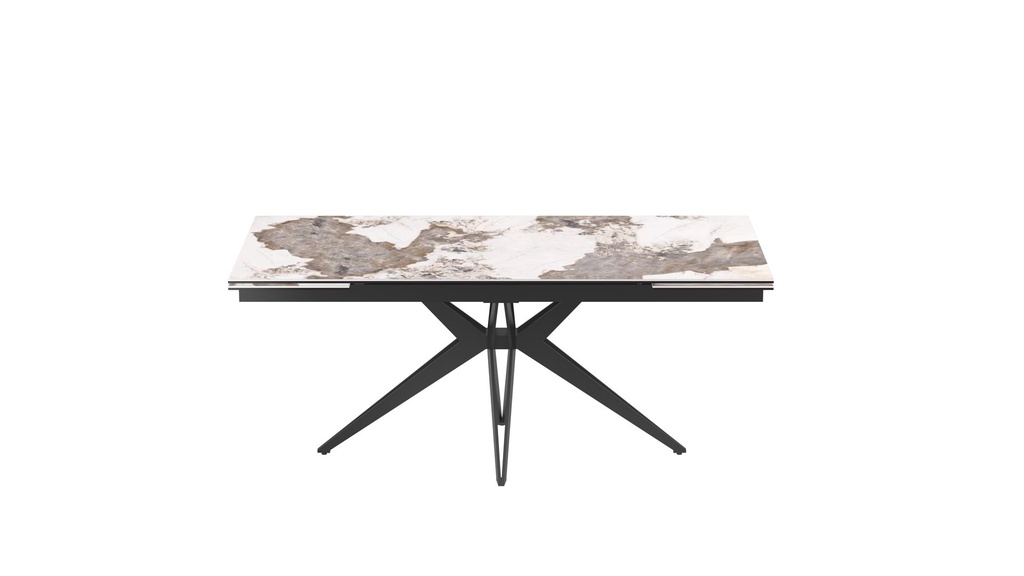 TABLE CERAMIQUE 180(260)CM-BLANC & TAUPE-57502BT-SEVILLE