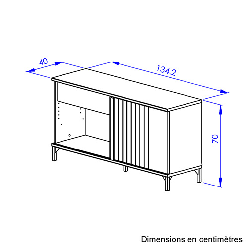 Retour crédence 1 tiroir 1 porte FARO 1K20270