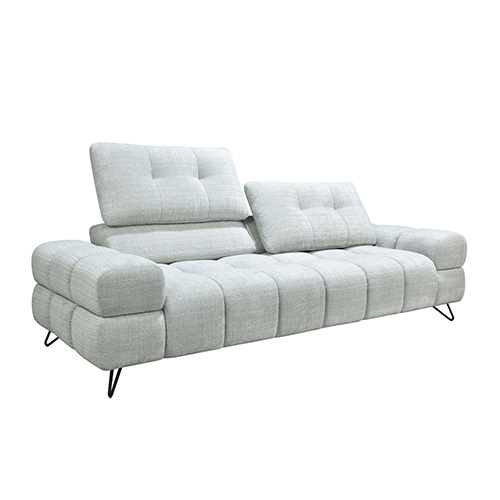 CANAPE 2 PL-2S-(2 DOSSIER AVANCE/RECULE ELECT-2 TÊTIÈRES LIFTUP-DBS6U5DP00-1886-5DP-2xEB22-TISSU MS350-19B-LIGHT GREY-LIFTUP