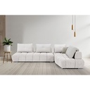 #ANGLE DROIT-DOSSIER AVANCE/RECUL-RHF-TISSU SOLO 111 CREAM WHITE/3 COUSSINS 170 COFFEE- SF-376-WHITE