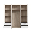 ARMOIRE 4PT/4T-209CM-SONOMA/WHITE-Q36-MOKR866-MOKKARO