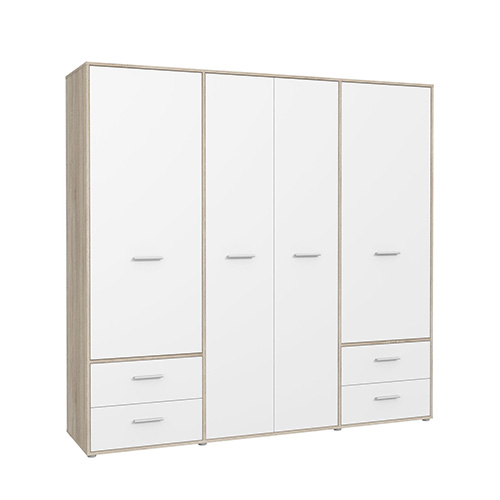 ARMOIRE 4PT/4T-209CM-SONOMA/WHITE-Q36-MOKR866-MOKKARO