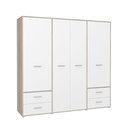 ARMOIRE 4PT/4T-209CM-SONOMA/WHITE-Q36-MOKR866-MOKKARO