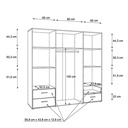 ARMOIRE 4PT/4T-209CM-SONOMA/WHITE-Q36-MOKR866-MOKKARO