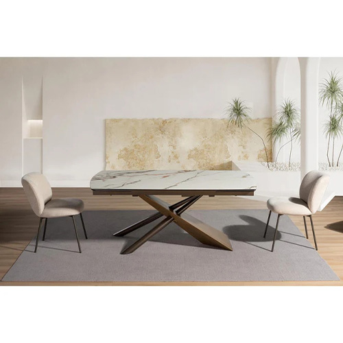 TABLE CERAMIQUE-180*(260)CM-BLANC & TAUPE-53120BT-COBALT