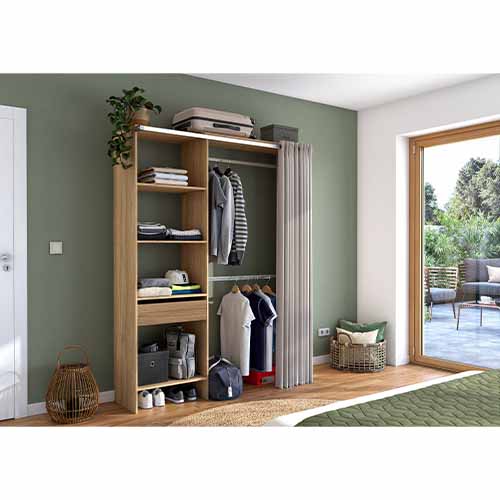 #KIT DRESSING-AJUSTABLE DE 106 A 160 CM-CHÊNE CORVO -600758-GALA