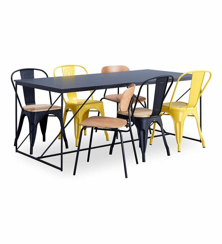 #TABLE REPAS NOIR/GRIS CHT NOIR-WALTER- 00502223