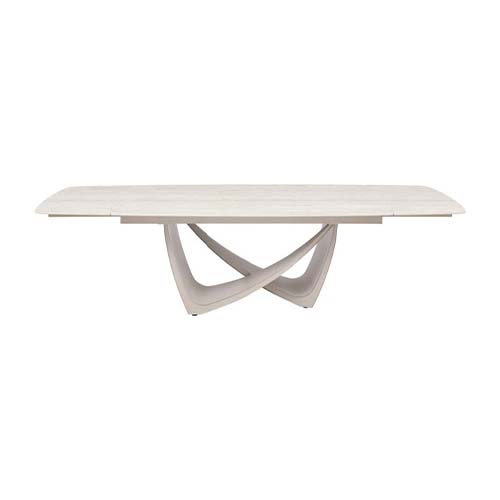 #TABLE CERAMIQUE-AV ALLONGE 200(300)*100 CM-TRAVERTIN-27610TR-MAJESTIC