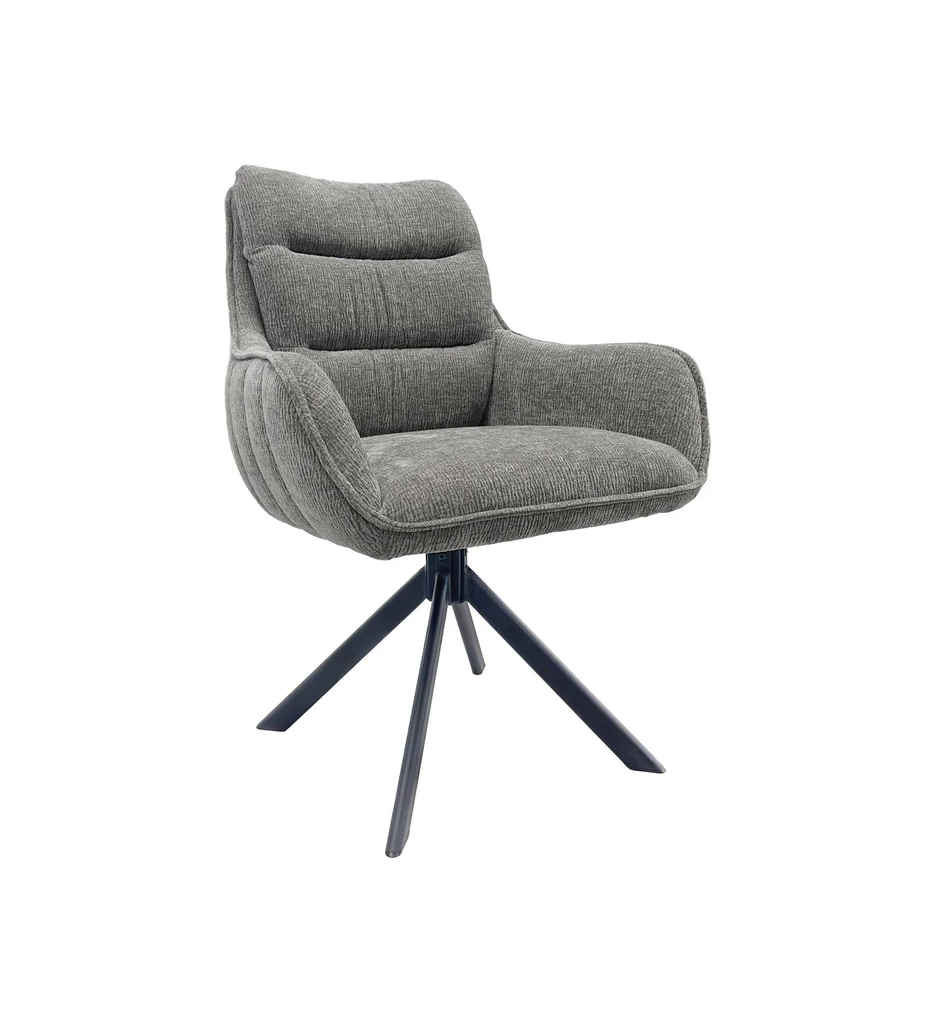 FAUTEUIL BRIDGE PIVOTANT 180°-TISSU GRIS-52957GR-BONIFACIO