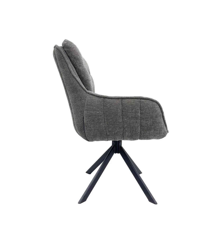 FAUTEUIL BRIDGE PIVOTANT 180°-TISSU GRIS-52957GR-BONIFACIO