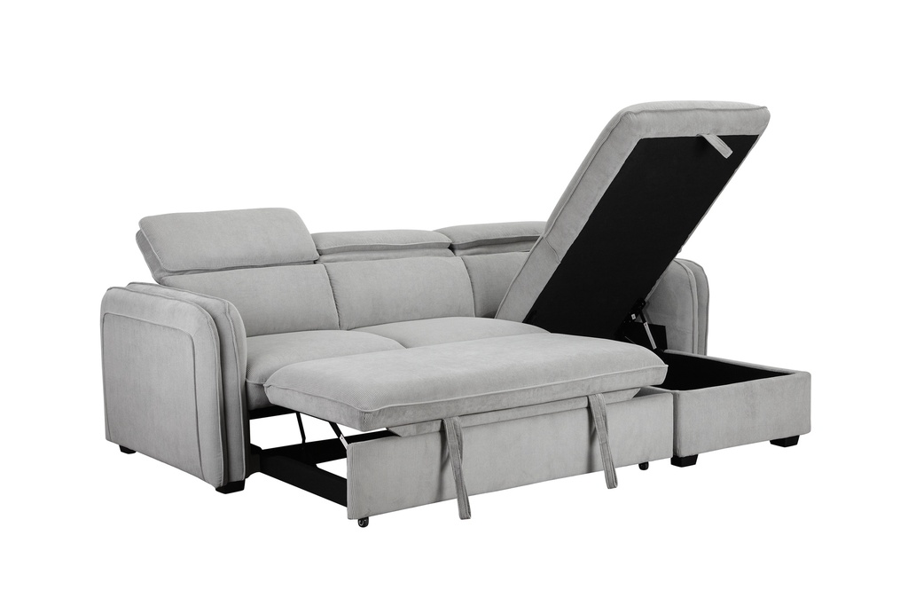 #ANGLE CONVERTIBLE+COFFRE -REV-D/G-TISSU ROCKET BEIGE-J20#21187-ALBANE