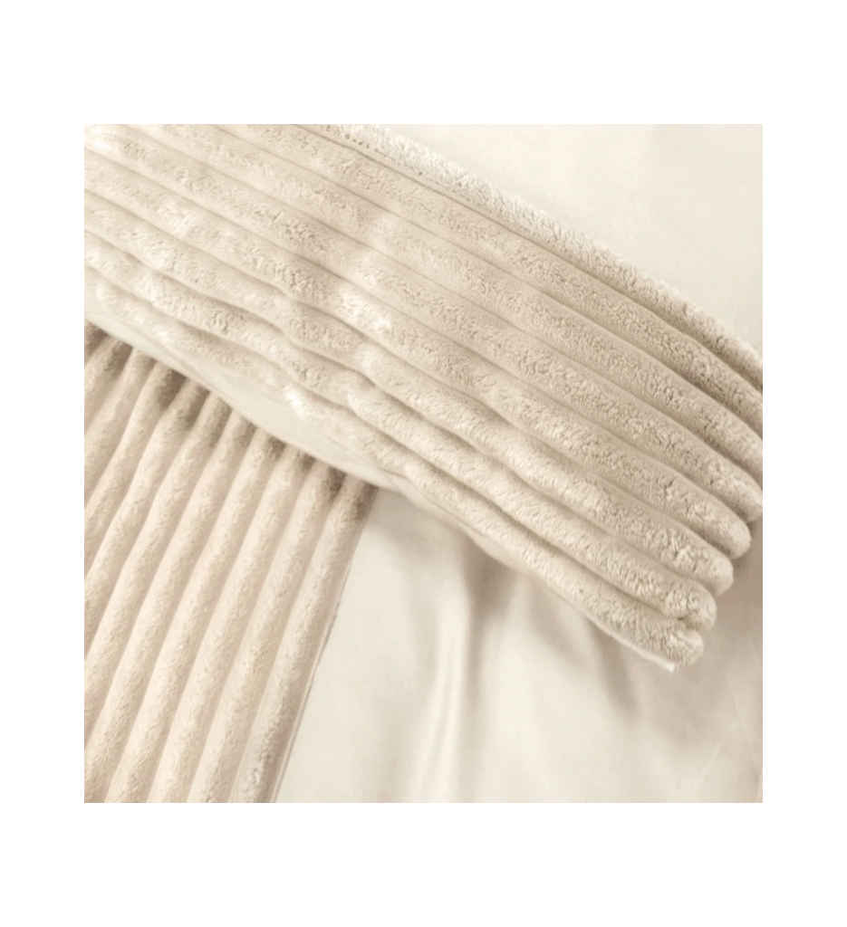 #PARURE 240 X 220 VELOURS COTELE BEIGE ARUM