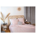 PARURE 260 X 240 COTON-LIN LAVE BOIS DE ROSE