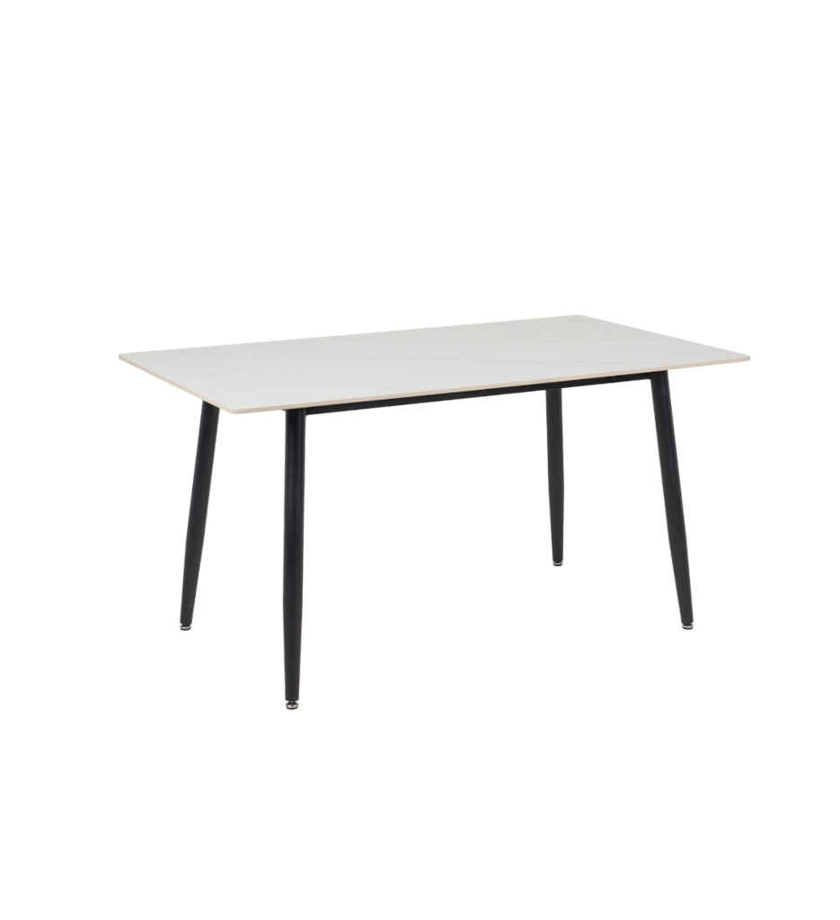 #ENSEMBLE TABLE 140 CM WHITE + 4 CHAISES BLACK - SET KJT10141
