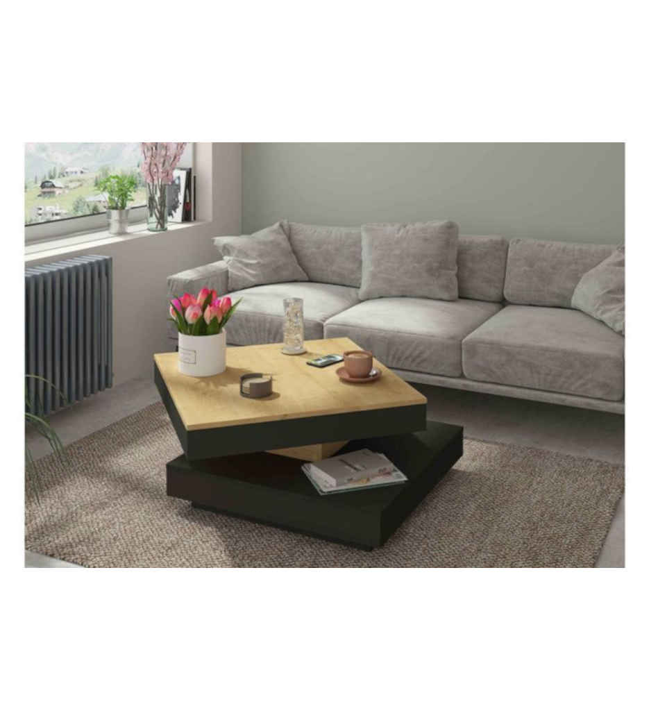 Table basse carrée pivotante TURNY