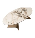 TABLE BASSE CERAMIQUE-BLANC & TAUPE-53124BT-NEMO