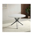 TABLE RONDE PLATEAU 100% CERAMIQUE-120*120 CM-BLANC -PORTO-18601BL