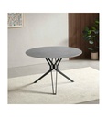 TABLE RONDE PLATEAU 100% CERAMIQUE-120*120 CM-GRIS -PORTO-18601GR
