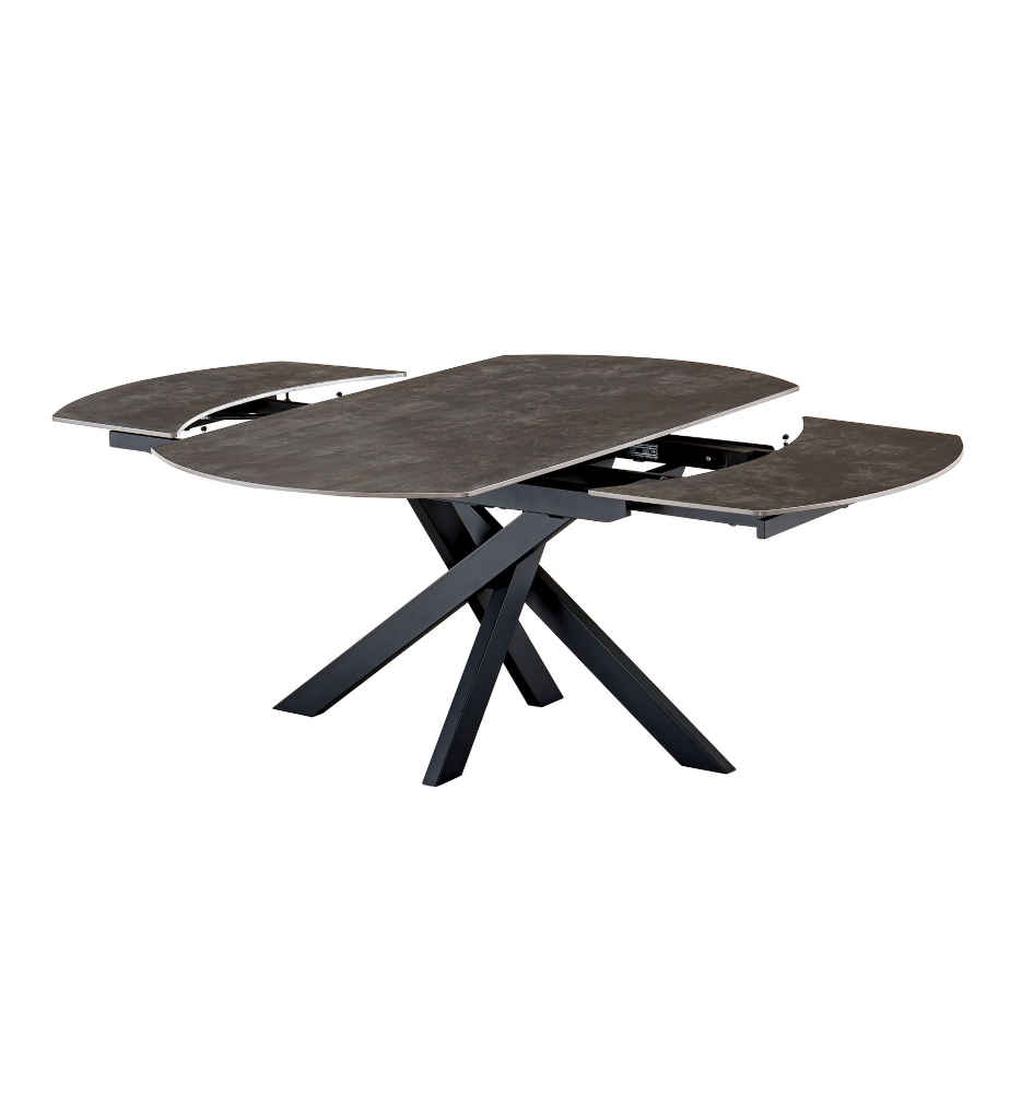 #TABLE CERAMIQUE-AV ALLONGE 160(240)*90 CM-ANTHRACITE-41261GA -FURIANI