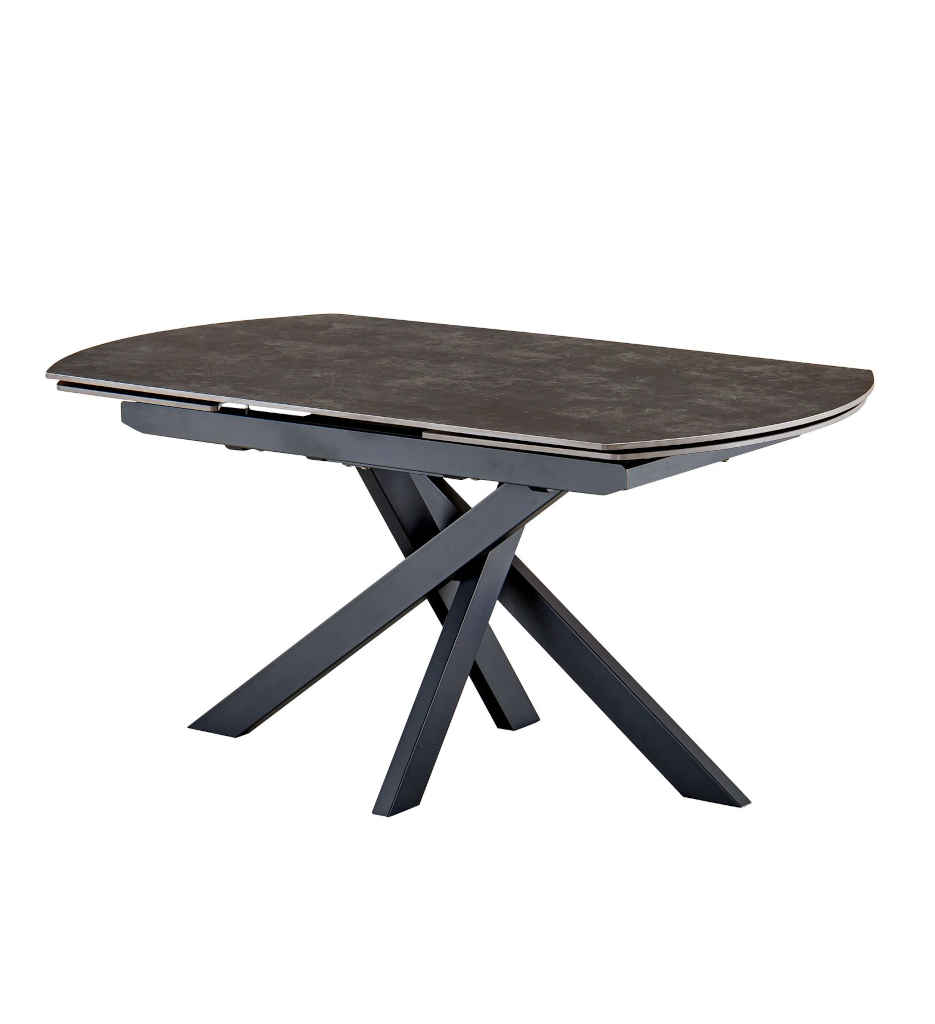 #TABLE CERAMIQUE-AV ALLONGE 160(240)*90 CM-ANTHRACITE-41261GA -FURIANI