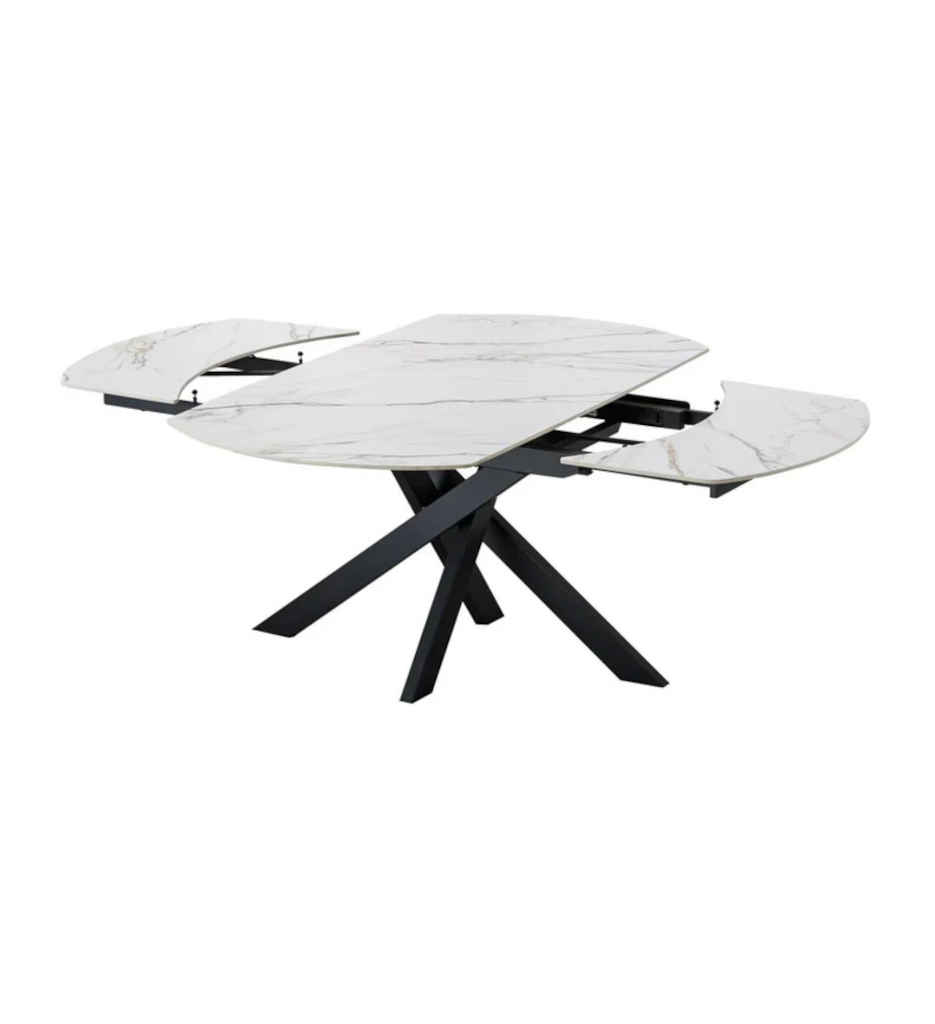 TABLE CERAMIQUE-AV ALLONGE 160(240)*90 CM-BLANC-41261BL-FURIANI