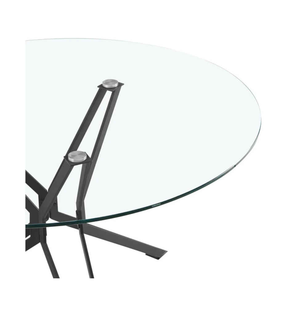 TABLE RONDE VERRE-DIAM 120*120CM-18602NO-VICO