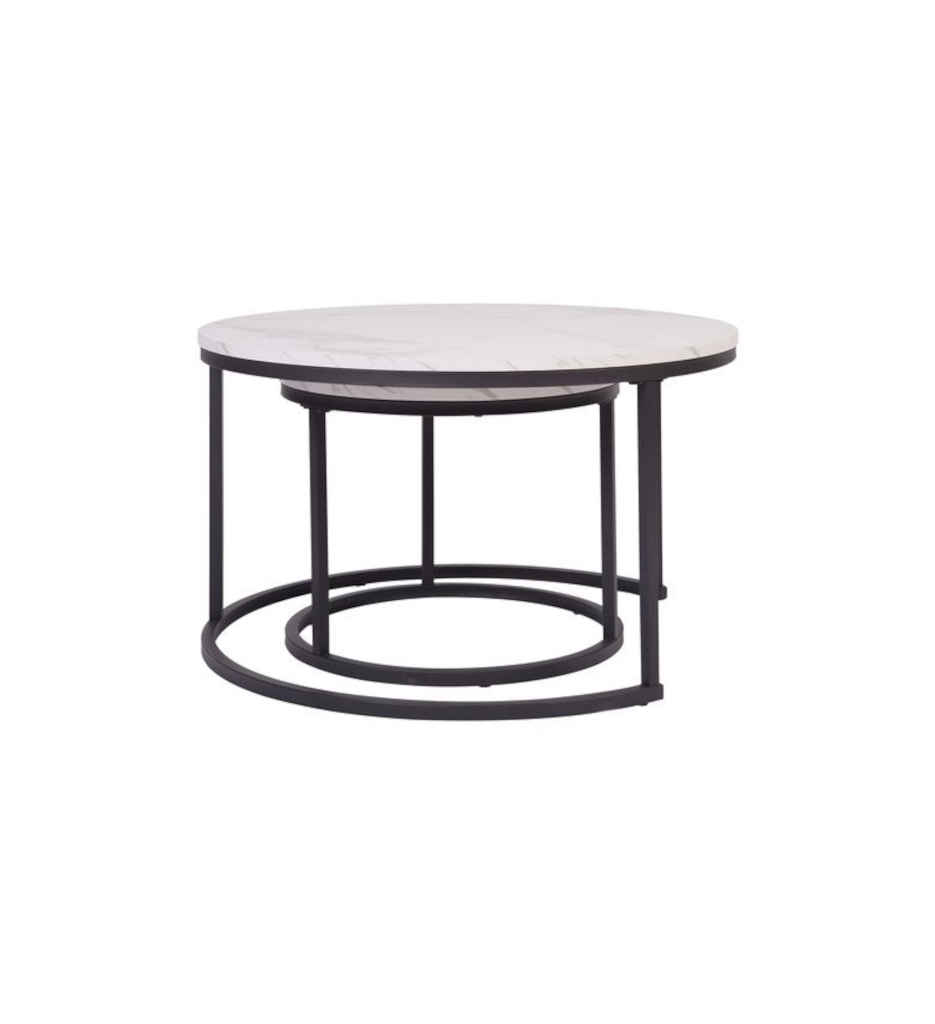 Table basse ronde PAMPA effet marbre