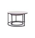 Table basse ronde PAMPA effet marbre