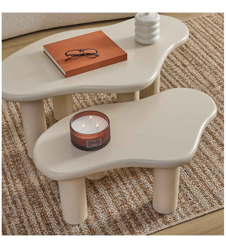 Lot de 2 tables basses Olao ivoire JJA 206092